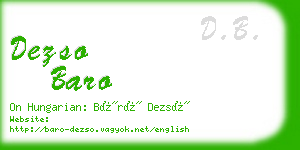 dezso baro business card